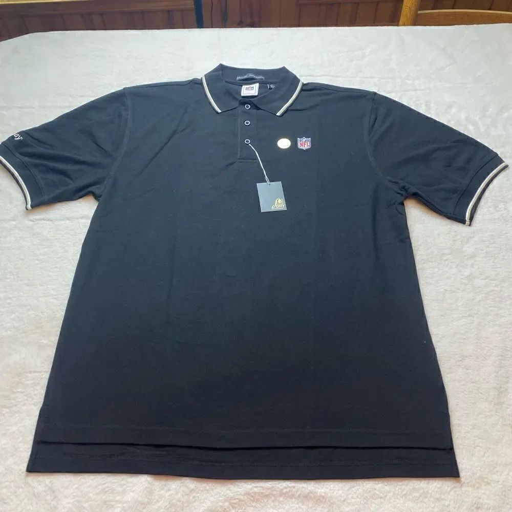 NFL Moisture Management Black Short Sleeve Polo New With Tags Size Large